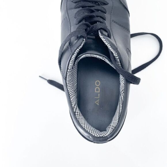 Aldo Womens Lace Up Plaid Casual Sneaker Shoes Black 37.5 - Picture 7 of 8